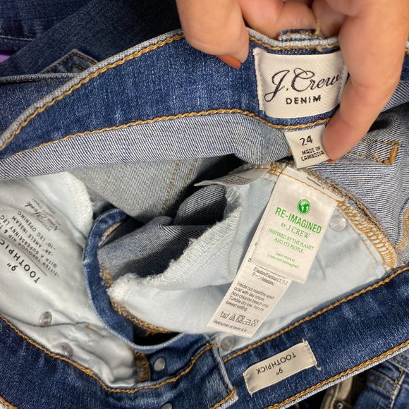 J.Crew Jeans 9" High-rise Toothpick in Buffalo Wash Skinny Raw Hem - Picture 6 of 8